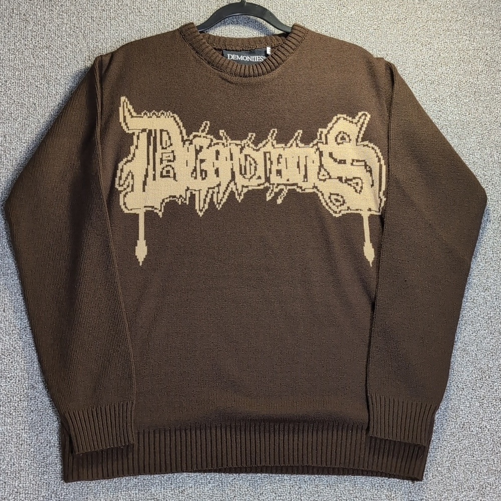Demonites Chocolate Knit Sweater Size Medium in Brown